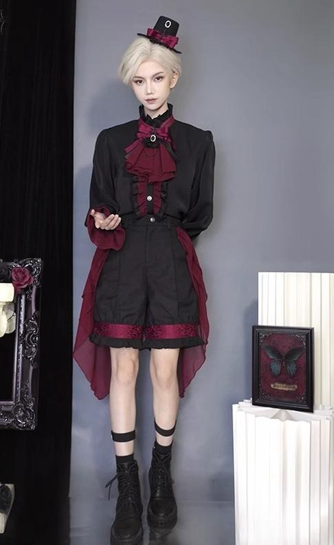 CastleToo - Evil Twins - Ouji Lolita Vest Shorts Skirt Set
