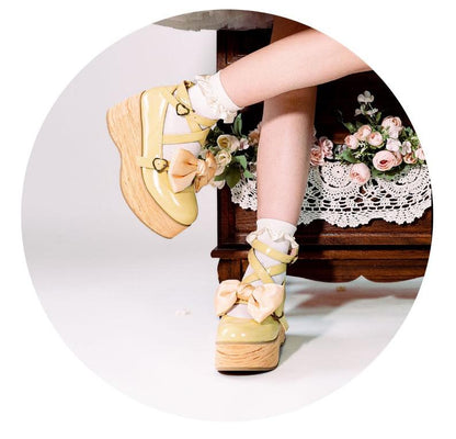 MODO - Multicolors Sweet Lolita Bow Platform Shoes