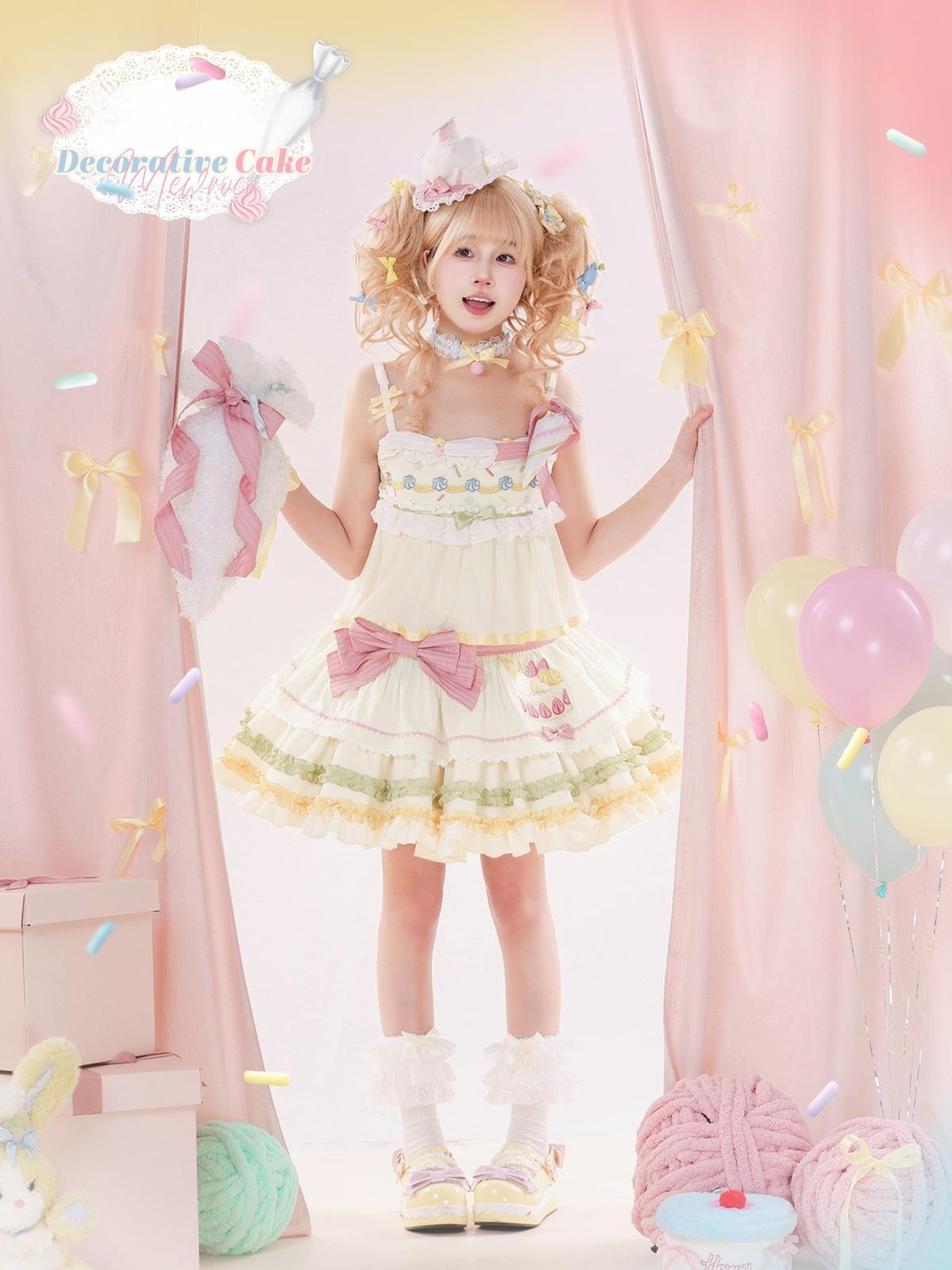 Mewroco - Decorative Cake - Sweet Lolita JSK Camisole Jumper Dress