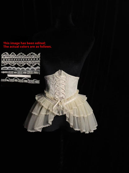 Alice Girl - Cross - Gothic Princess Lolita Corset with Multiple Layers Hem