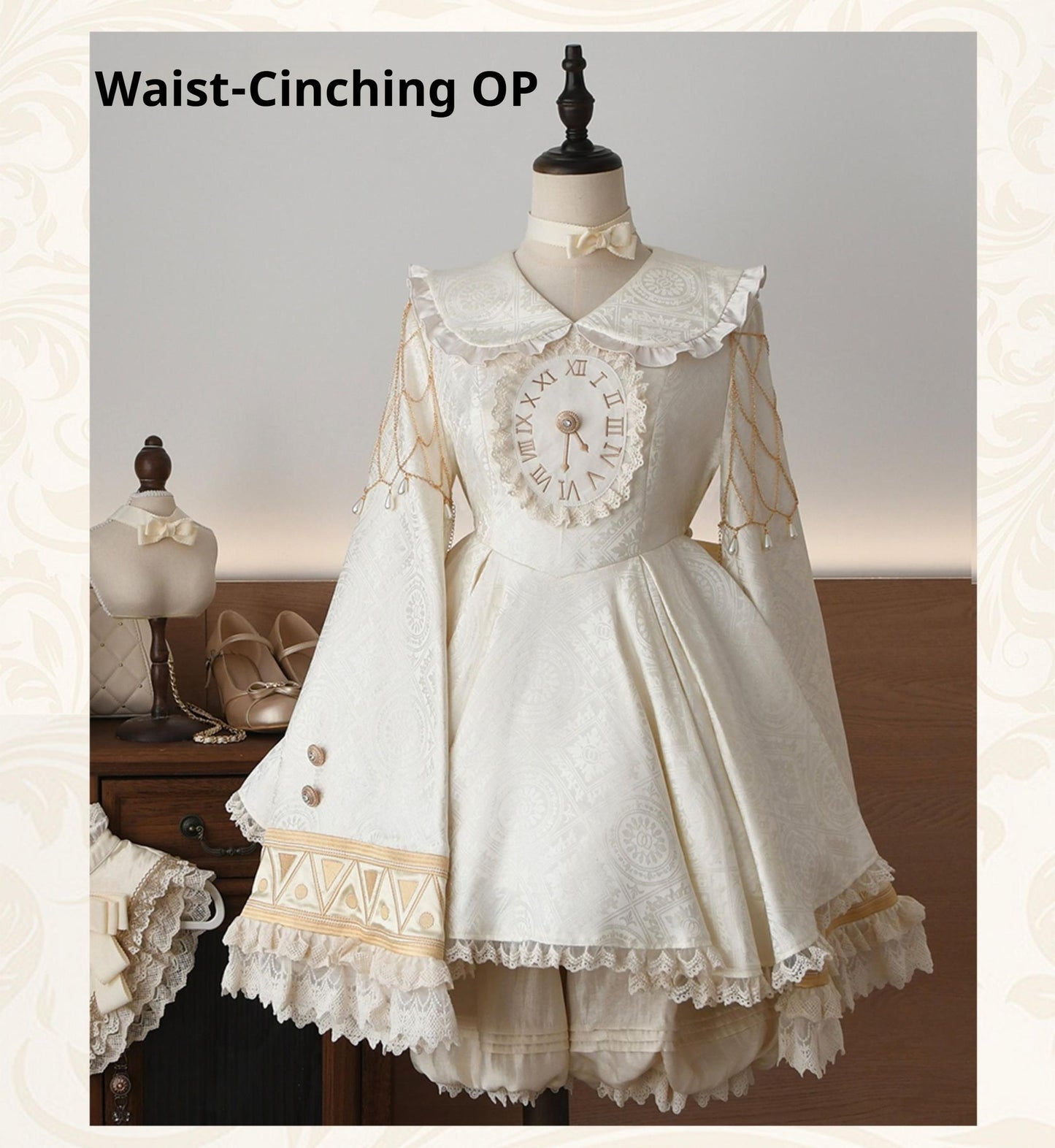 LizBird - Reincarnation of Time - Elegant Lolita OP Set with Waist-Cinching and A-Line Styles