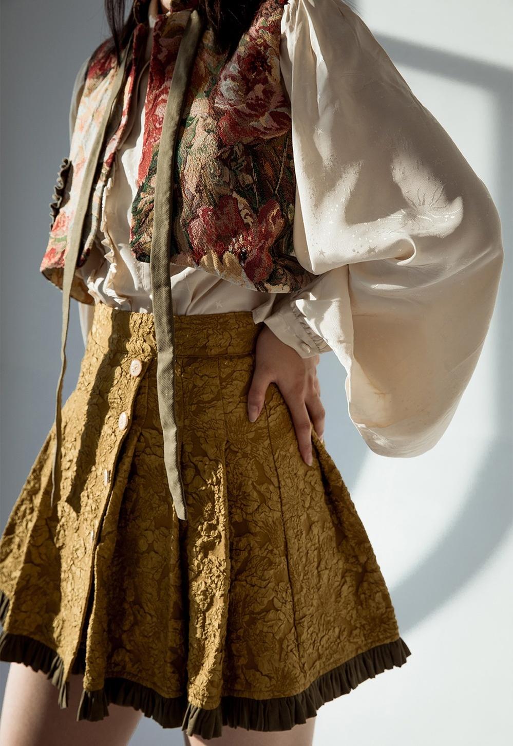 ZJstory - Gilded Age - Vintage Lolita Vest Suit Oil Painting Style Skirt Coat