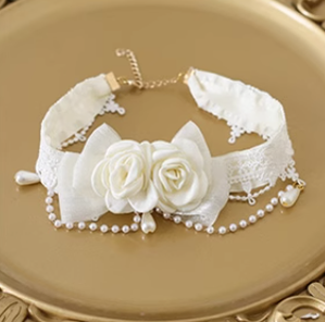 Xiaogui - Elegant Lolita Lace Camellia Necklace