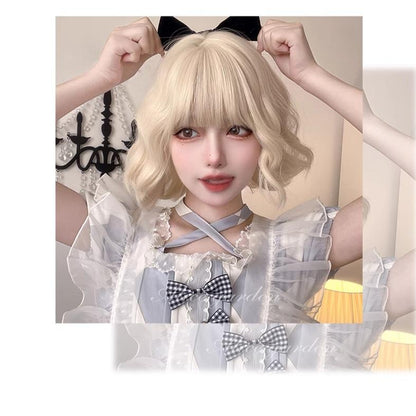 Alicegarden - Sweet Lolita Wigs Short Curly Platinum Color Wigs