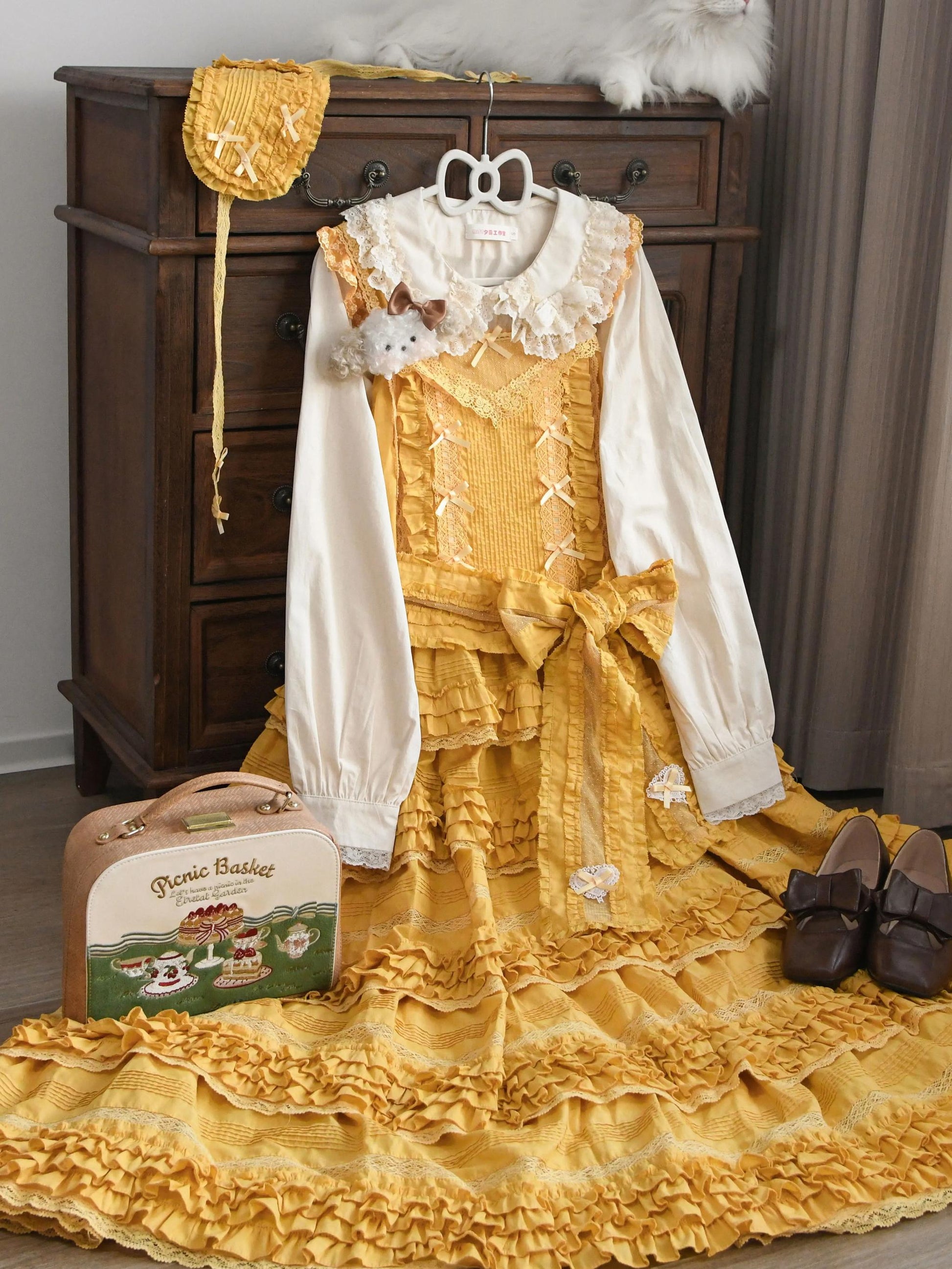 MIST - Half Sugar Milk Cake - Kawaii Lolita Blouse Peter-pan Collar and Puffy Sleeve Shirt