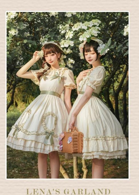 Magic Tea Party - Classic Lolita JSK Dress Solid Color Short Sleeve Dress