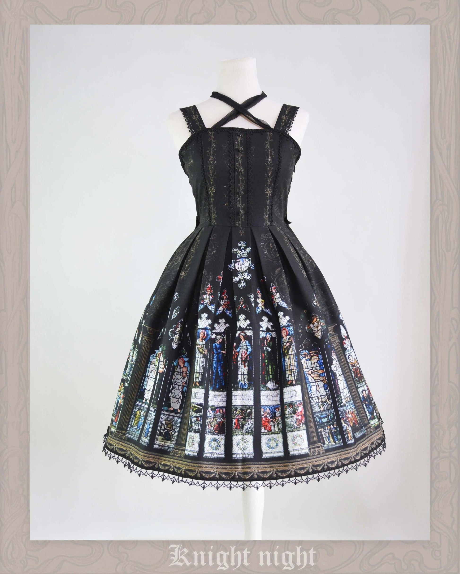 Knight Night - The Saint Priest - Vintage Lolita JSK Dress Halter Neckline