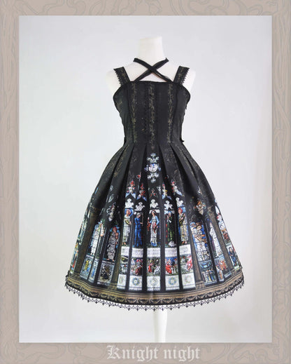 Knight Night - The Saint Priest - Vintage Lolita JSK Dress Halter Neckline