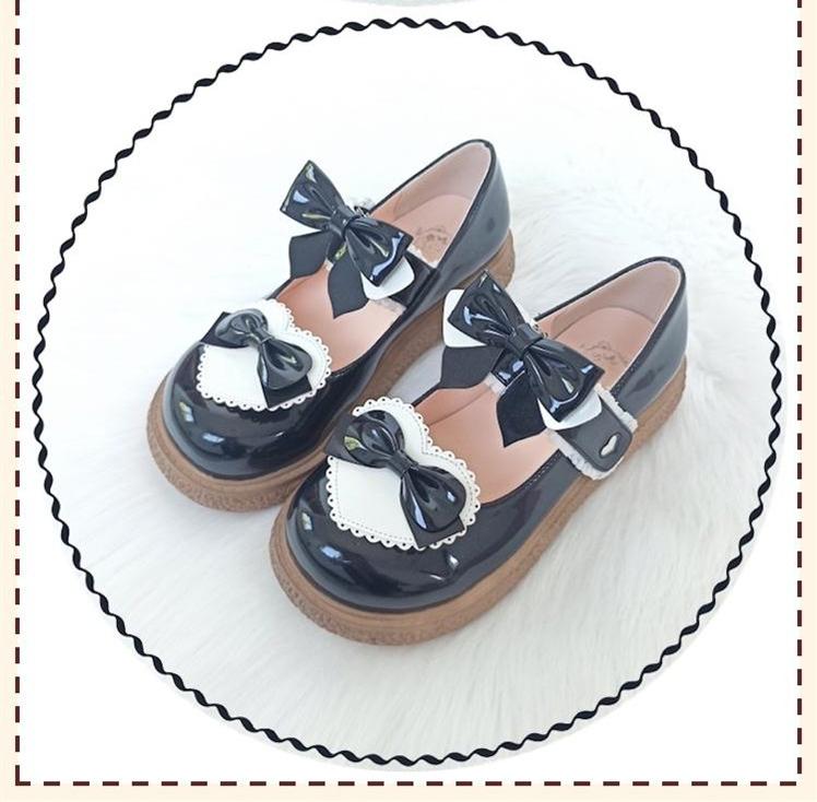 Lixing Luo - Cute Milkmaid Round Toe Multicolor Lolita Shoes