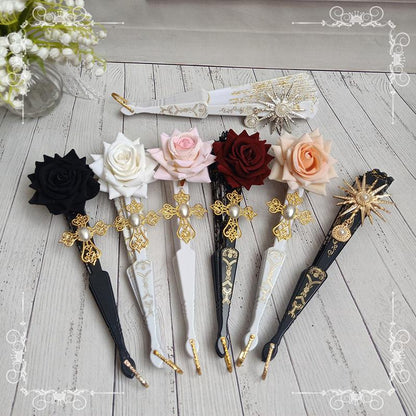 Cocoa Jam- Gothic Lolita Lace Gorgeous Folding Fan