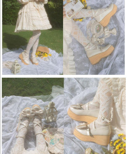 MODO - Multicolors Sweet Lolita Bow Platform Shoes