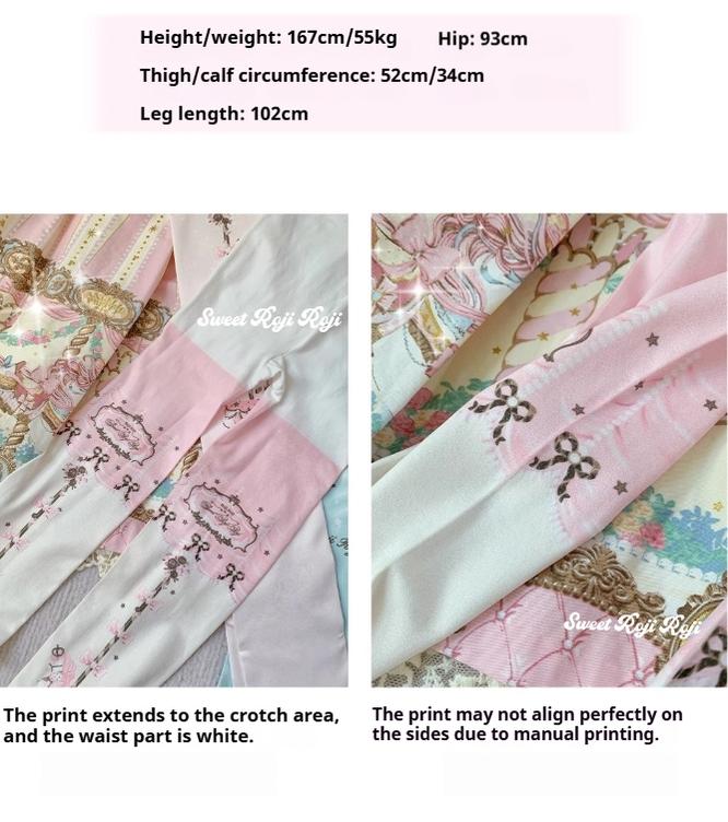 Roji Roji - Sweet Lolita Tights Velvet Printed Lolita Pantyhose