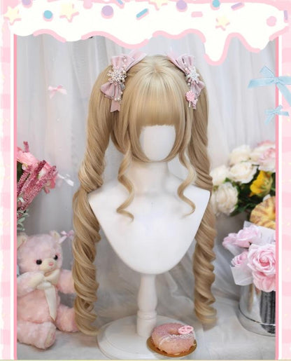 Dalao Home - Daily Lolita Wig with Roman Roll Twins Tails Multi Color