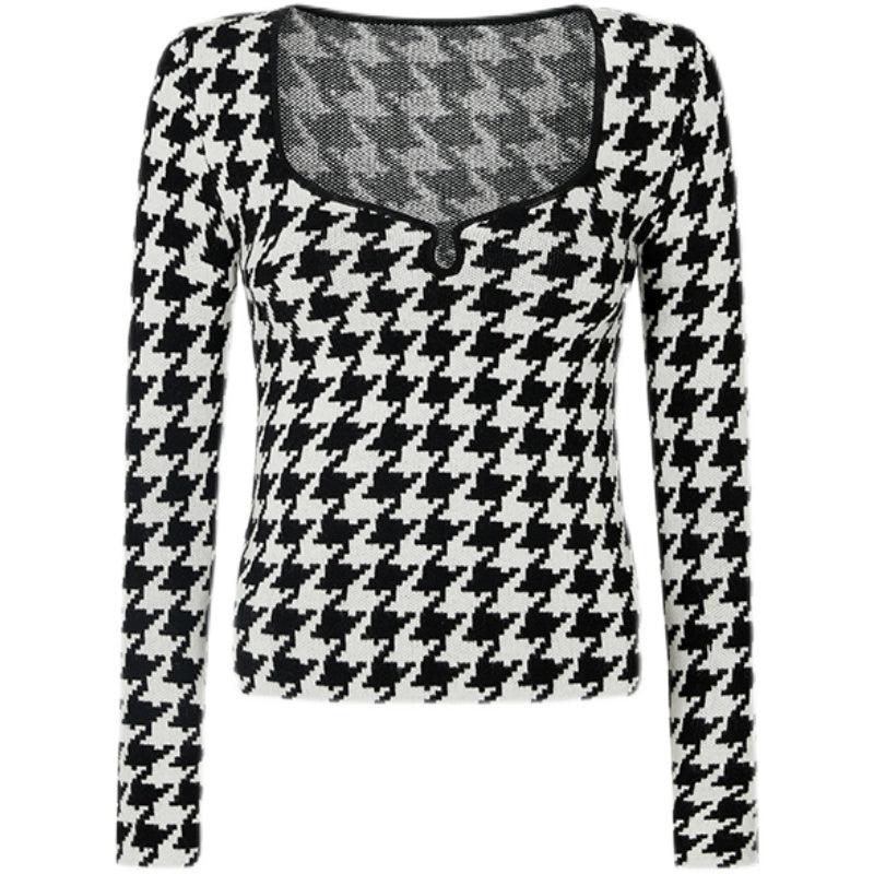 Houndstooth Slim Knit