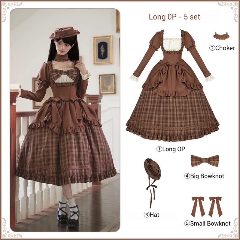 With PUJI - Oak Hymn - Classic Lolita Plaid OP Suit, Side Zipper