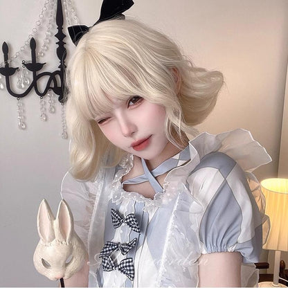 Alicegarden - Sweet Lolita Wigs Short Curly Platinum Color Wigs