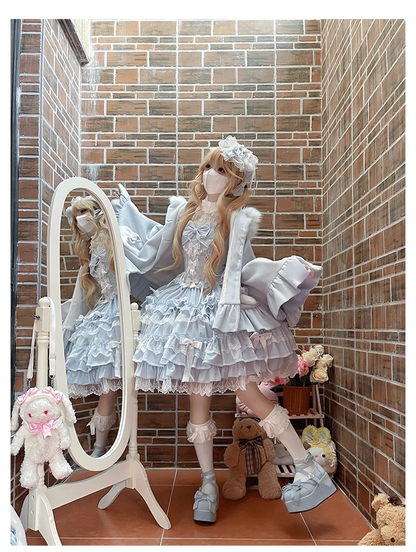 ZhiJinYuan - Winter Kawaii Lolita Cape with Bunny Ear Hood