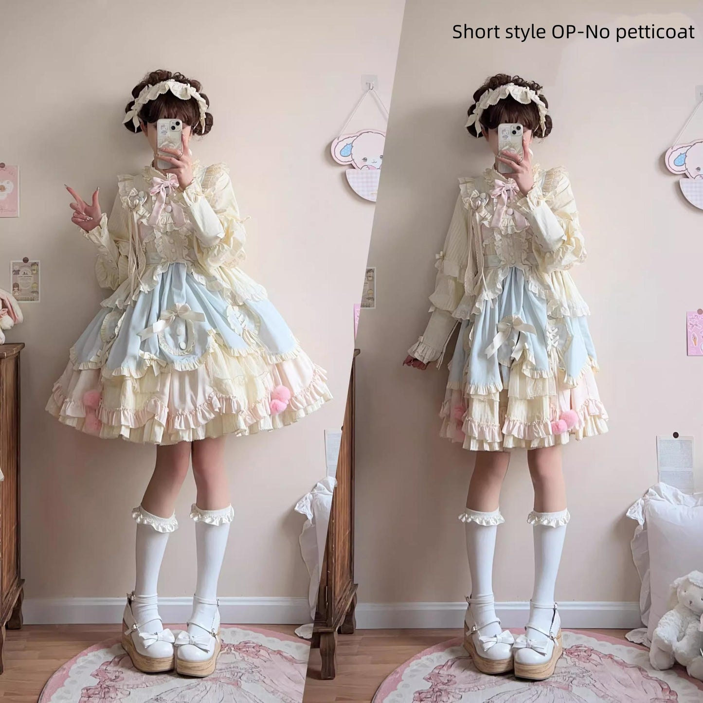 Uncle's Workshop - Sleep Macaron - Sweet Lolita OP Dress Solid Color Dress