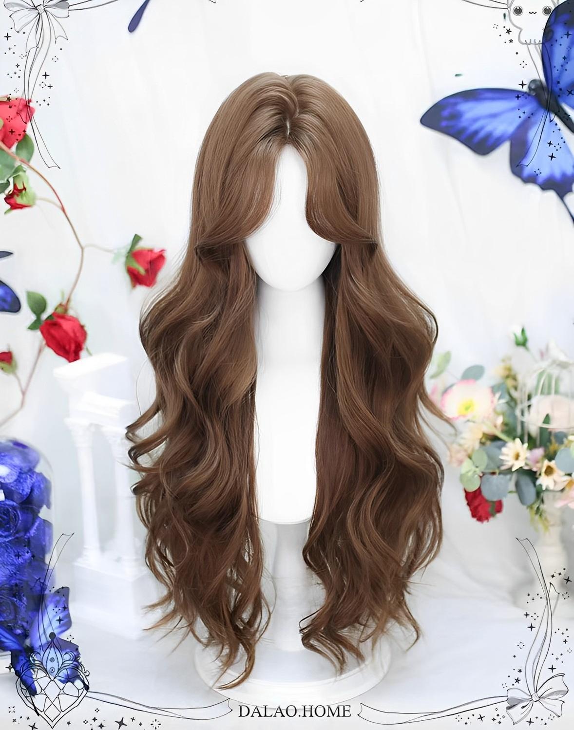 Dalao Home - Shan Li - Daily Lolita Wigs Honey Brown Long Curly Hair