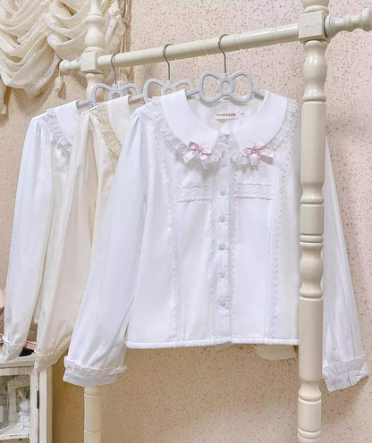 MIST - Grace Deer - Sweet Lolita Blouse with Peter Pan Collar and Long Sleeves