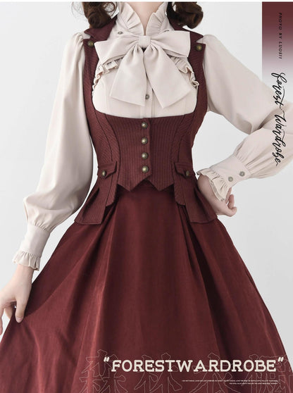 Forest Wardrobe - Forest Contract - Classic Lolita Striped Vest, Elastic Waist