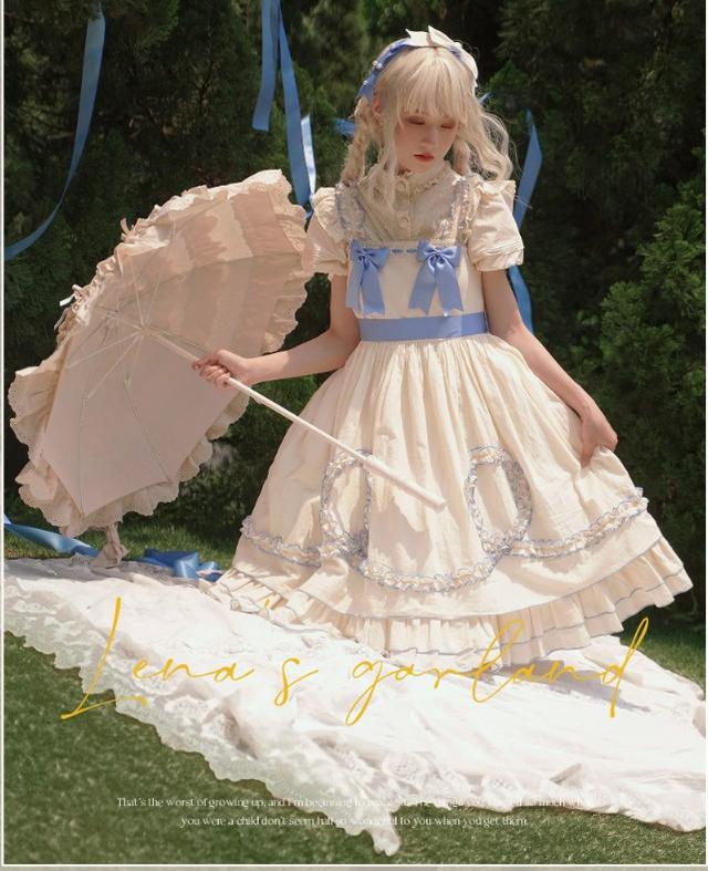 Magic Tea Party - Classic Lolita JSK Dress Solid Color Short Sleeve Dress