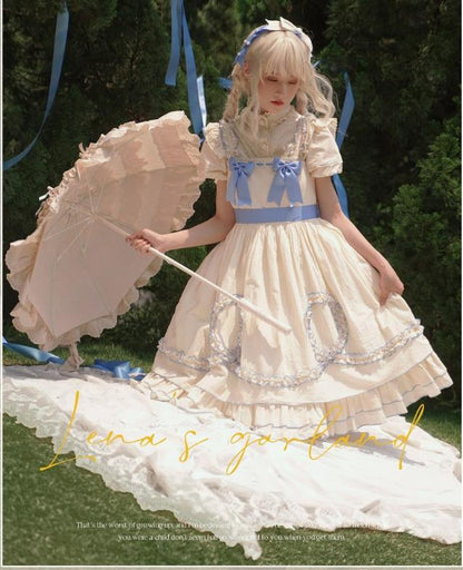Magic Tea Party - Classic Lolita JSK Dress Solid Color Short Sleeve Dress