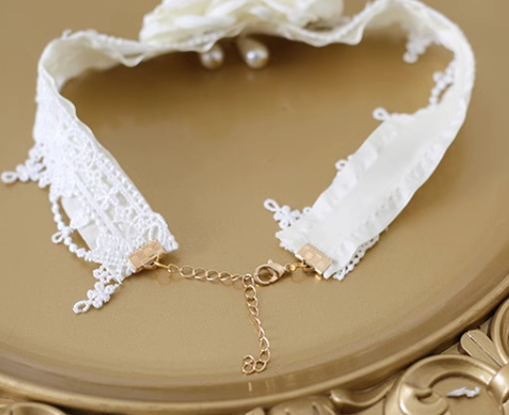 Xiaogui - Elegant Lolita Lace Camellia Necklace