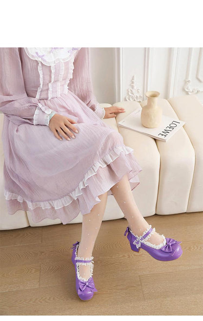 Yana - Rainbow Yana - Sweet Lolita Shoes, Lace & Bow Design