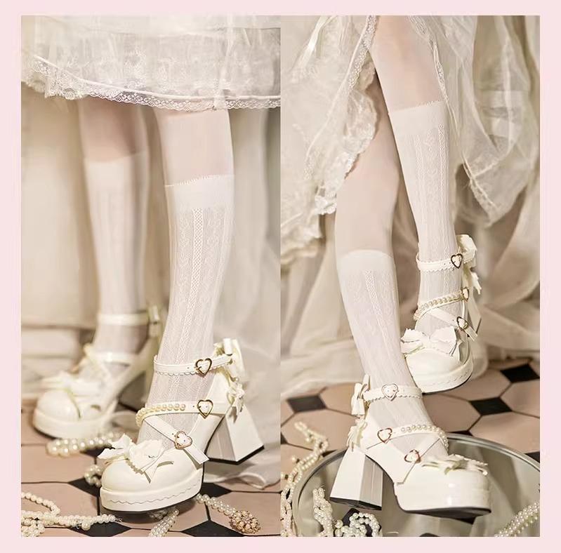 Witch's Night - Crush Complex - Sweet Lolita Heel Shoes, Pearls & Bows