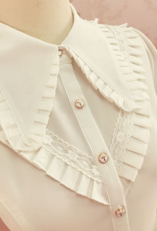 Yilia - Elegant Lolita Long Sleeve Slim Fit Blouse