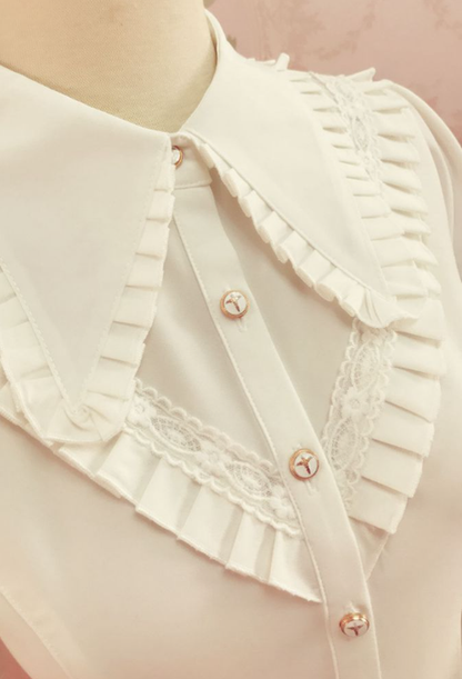 Yilia - Elegant Lolita Long Sleeve Slim Fit Blouse