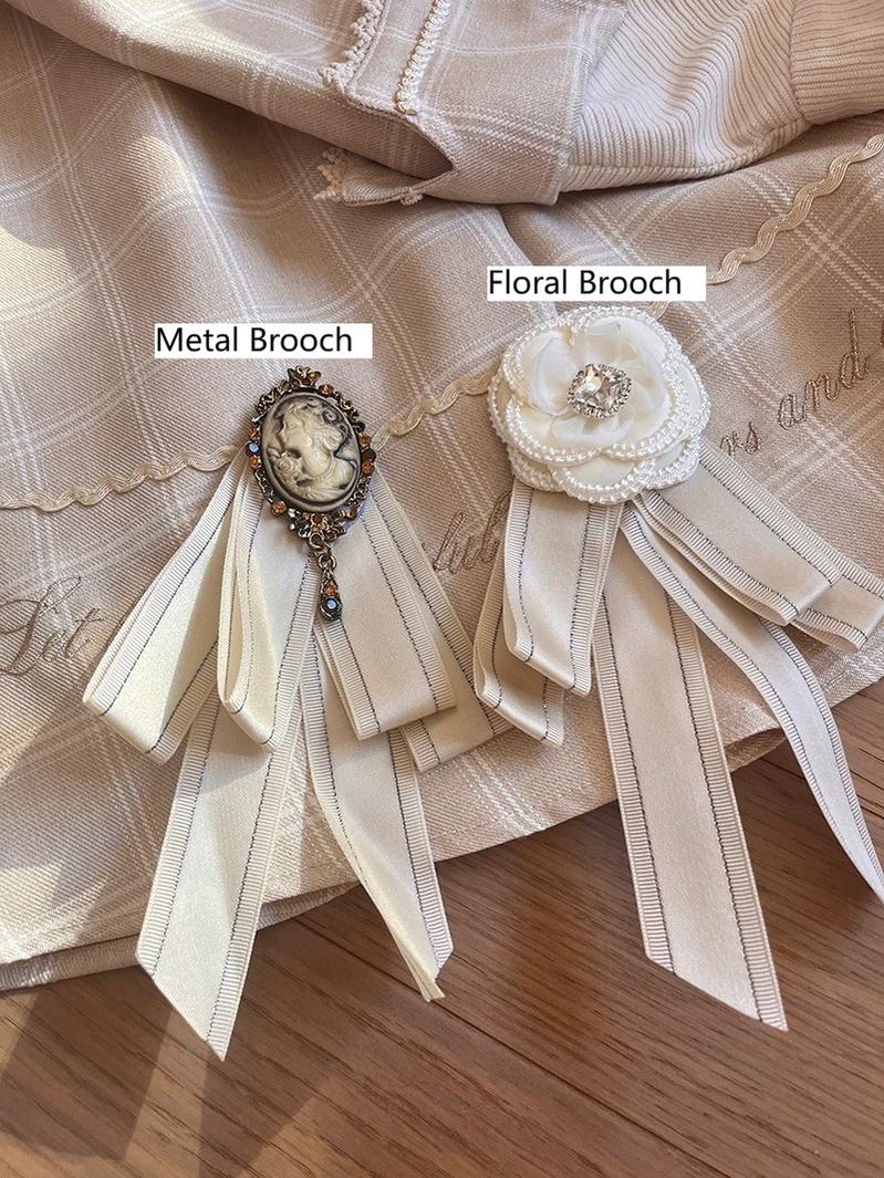 ZeeYe - Maple Dan Bai Lu - Classic Lolita Plaid Dress Long Sleeved OP