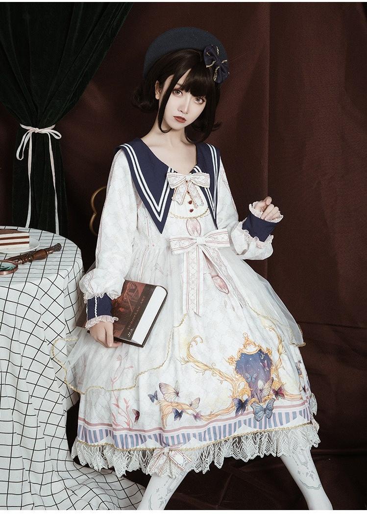 OCELOT - Classic Lolita OP Sailor Collar Elegant Lolita Dress