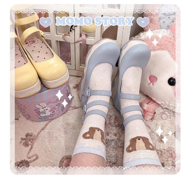 Momo - Bear Birthday Party - Kwaii Lolita Shoes Round Toe Platform Shoes