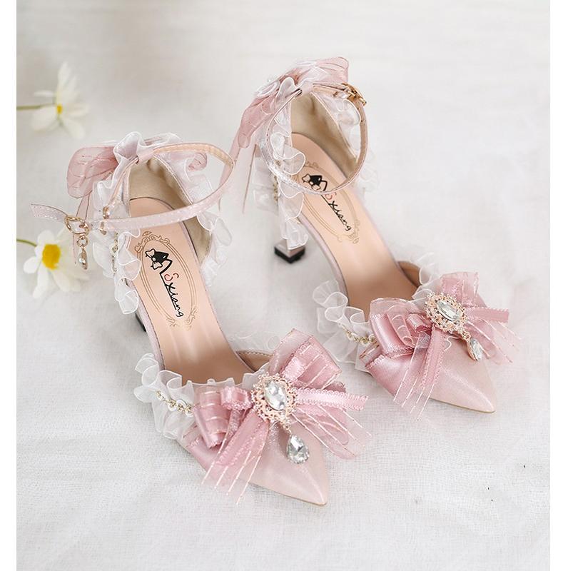 Xiaogui - Wedding Lolita Pointed Toe High Heels Shoes