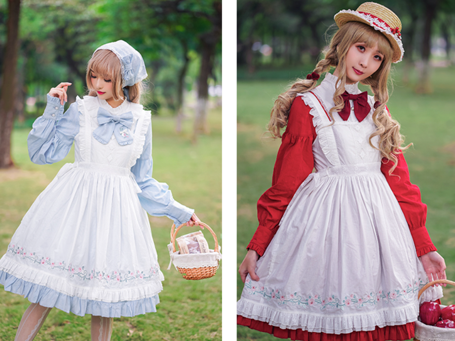 Chess Story - Rosebud Manor Version 2.0 - Vintage Country Lolita Embroidered JSK Smocked Dress