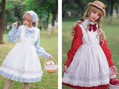 Chess Story - Rosebud Manor Version 2.0 - Vintage Country Lolita Embroidered JSK Smocked Dress