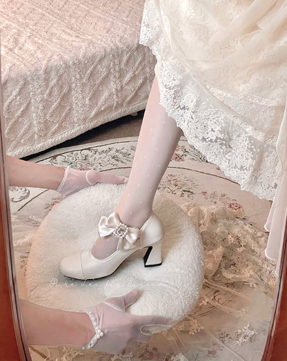 Pure Tea For Dream - Transatlantic Love Poem - Sweet Elegant Lolita Mid-Heel Daily Shoes
