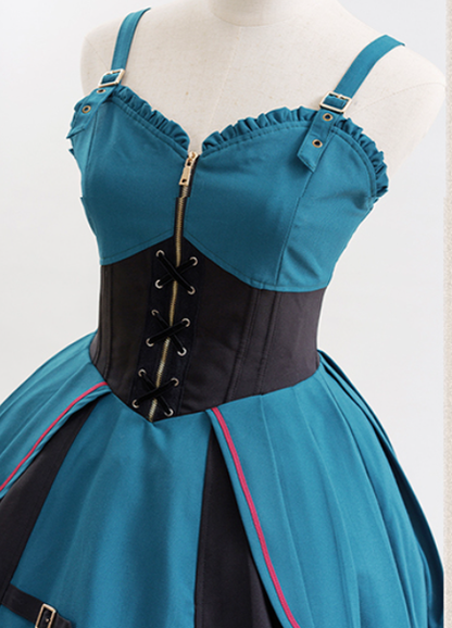 Cyan Lolita - Dwanguard - Military Lolita JSK and Jacket