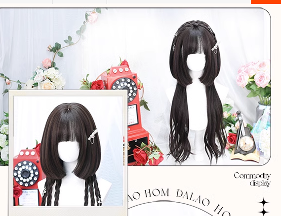 Dalao Home - Sweet  Lolita Hime Cut Long Curly Wig Multicolor