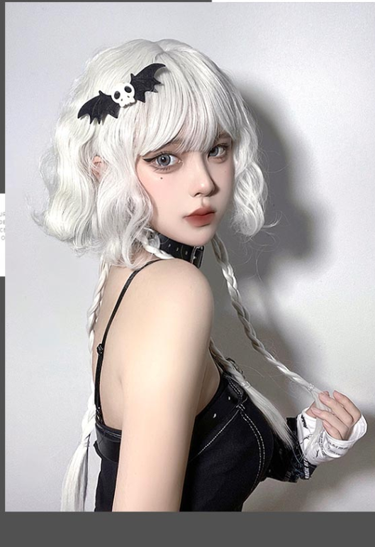 Pippi Palace - Lolita Curly Wig White Braid Wig