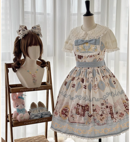 Sweet Dream Sheep - Alice Cat - Printed Kawaii Lolita Dress