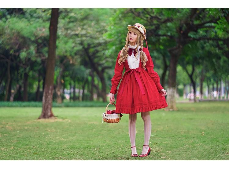 Chess Story - Vintage Lolita Long Sleeve OP Dress