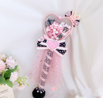 Sweetheart Endless - Sweet Lolita Fairy Wand Handmade Multicolor Heart Shaped