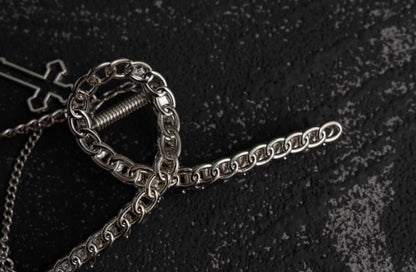 Strange Sugar - Gothic Lolita Hair Clip Alloy Bow Cross Lolita Claw Clip Accessories