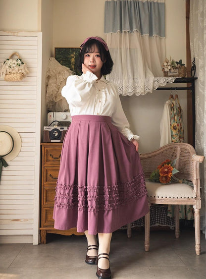 Forest Wardrobe - Forest Basket - Elegant Lolita Shirt Retro Dual Collar Versatile Shirt