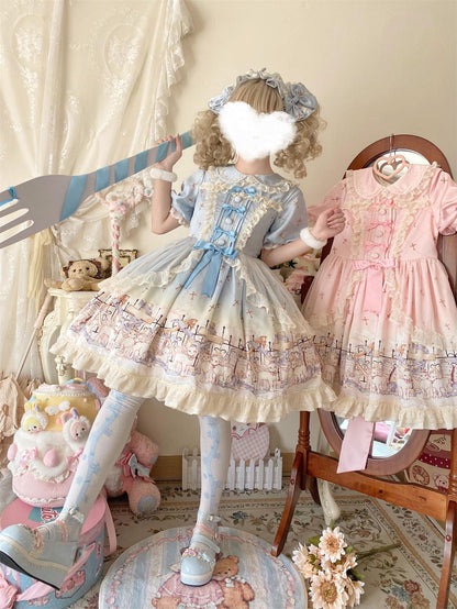 Uncle's Workshop - Angel Lamb - Kawaii Lolita Dress With Side Pockets, Lamb Print
