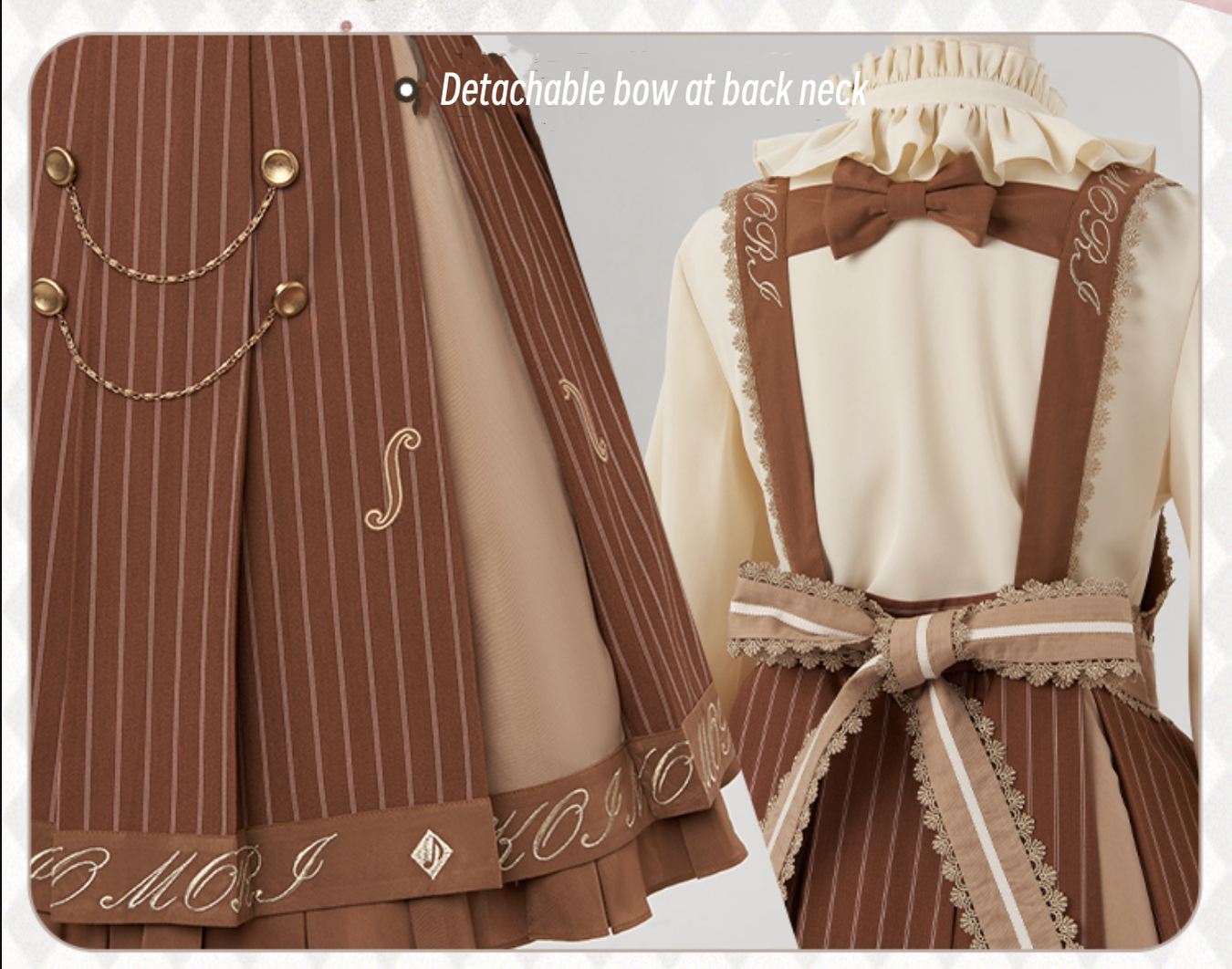 Forest Fluorescent Carps - Classic Lolita Salopette Set Violin Preppy Style Dress