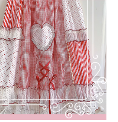 Mori Doll - Peach Tea - Sweet Lolita Dot and Stripe Print Skirt Multicolors